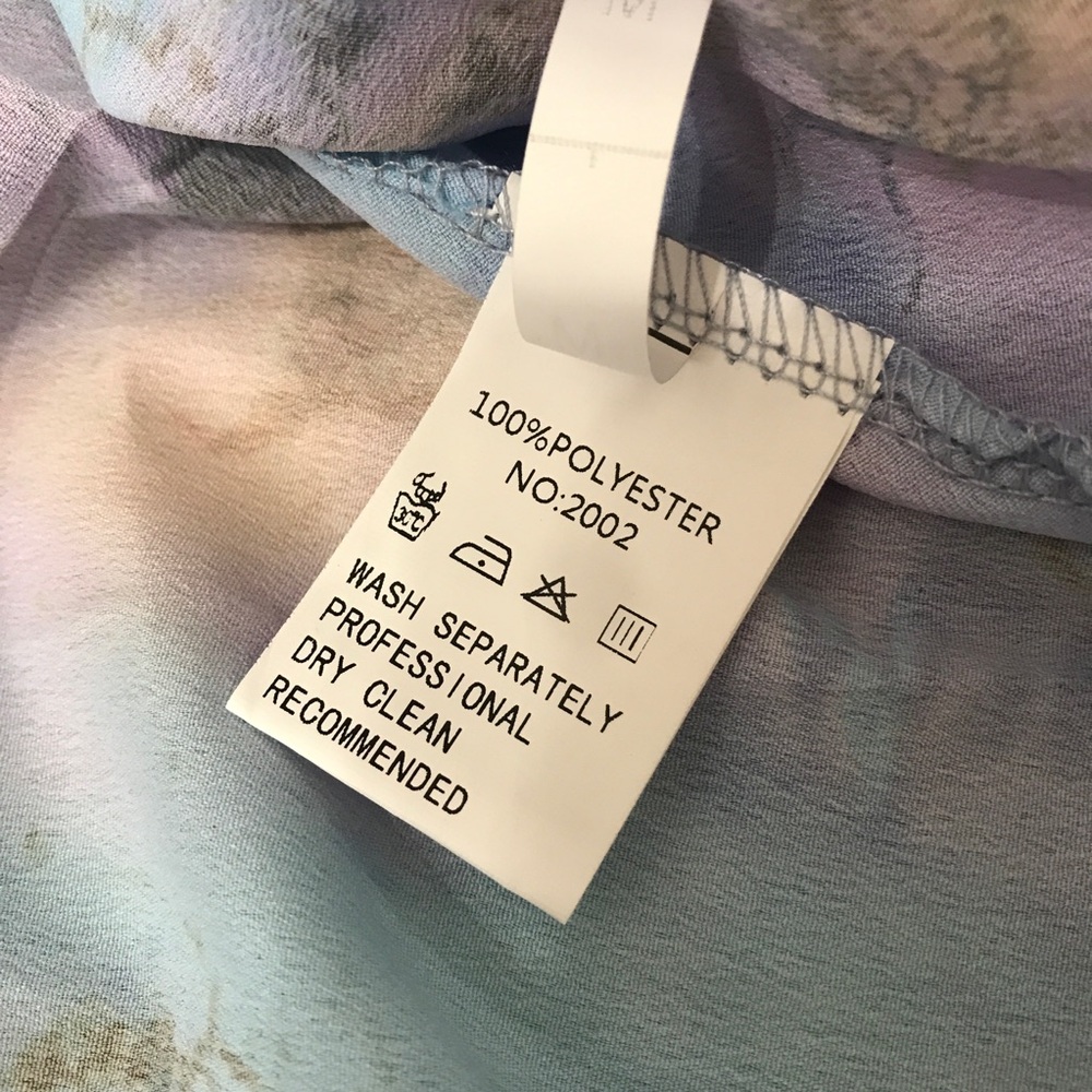 Deep V Neck Cutout Maxi Dress Asymmetrical High Slit Blue Multicolor Size M - Picture 11 of 14